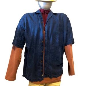 Tommy Bahama 100% Silk Short Sleeve Size XXL Dark Blue